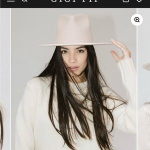 GIGI PIP Ivy Wide Brim Fedora in Pale Nude 53”